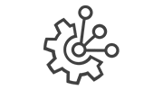 Icon representing technology system integration.