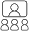 Icon symbolizing the straightforward setup and maintenance of a group or system.
